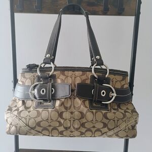 Coach Brown and Tan Signature Tote